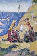Paul Signac women at the well opus oil painting artist